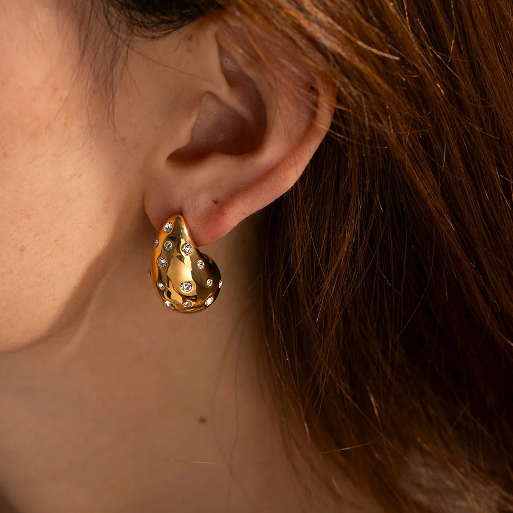 Boucles d’oreilles goutte d’eau en Acier Inoxydable