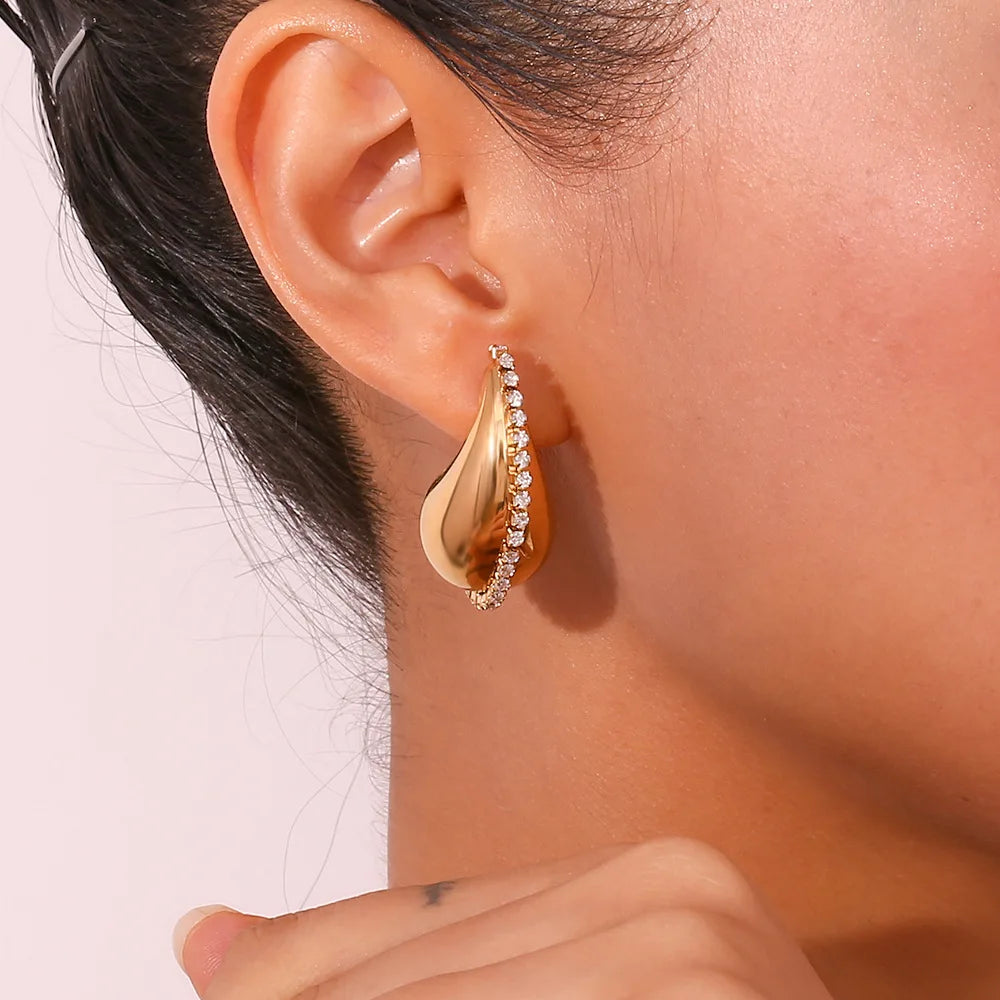 Boucles d’oreilles goutte d’eau en Acier Inoxydable