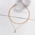 Collier avec Pendentif goutte en Zircon