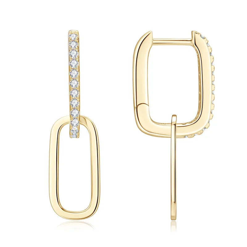 Boucles d’oreilles en Argent Sterling 925 avec Moissanite