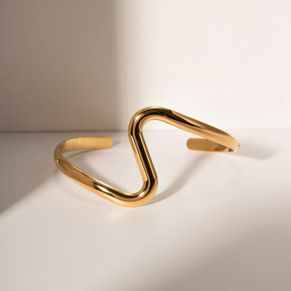 Bracelet en Acier Titane Design courbé en S
