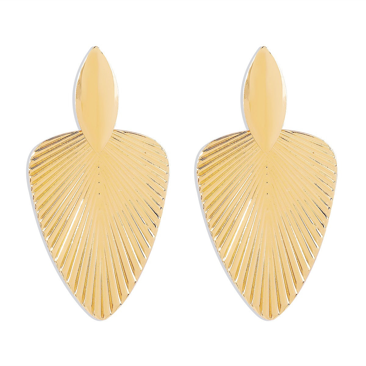 Boucles d’oreilles pendantes éventail métalliques