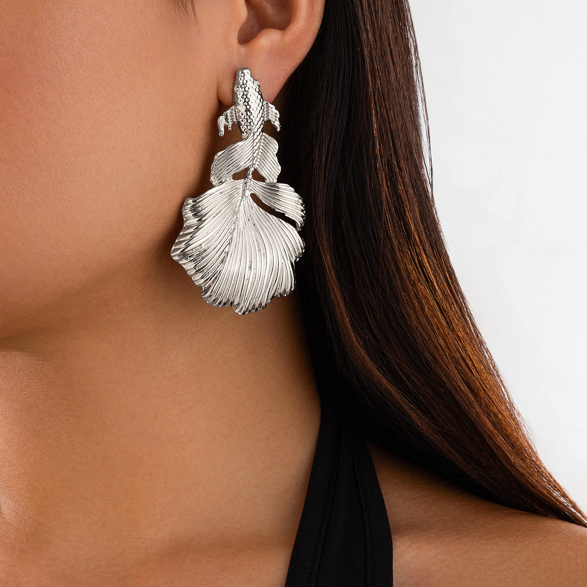 Boucles d’oreilles Design spirale & pendentifs cœur irréguliers