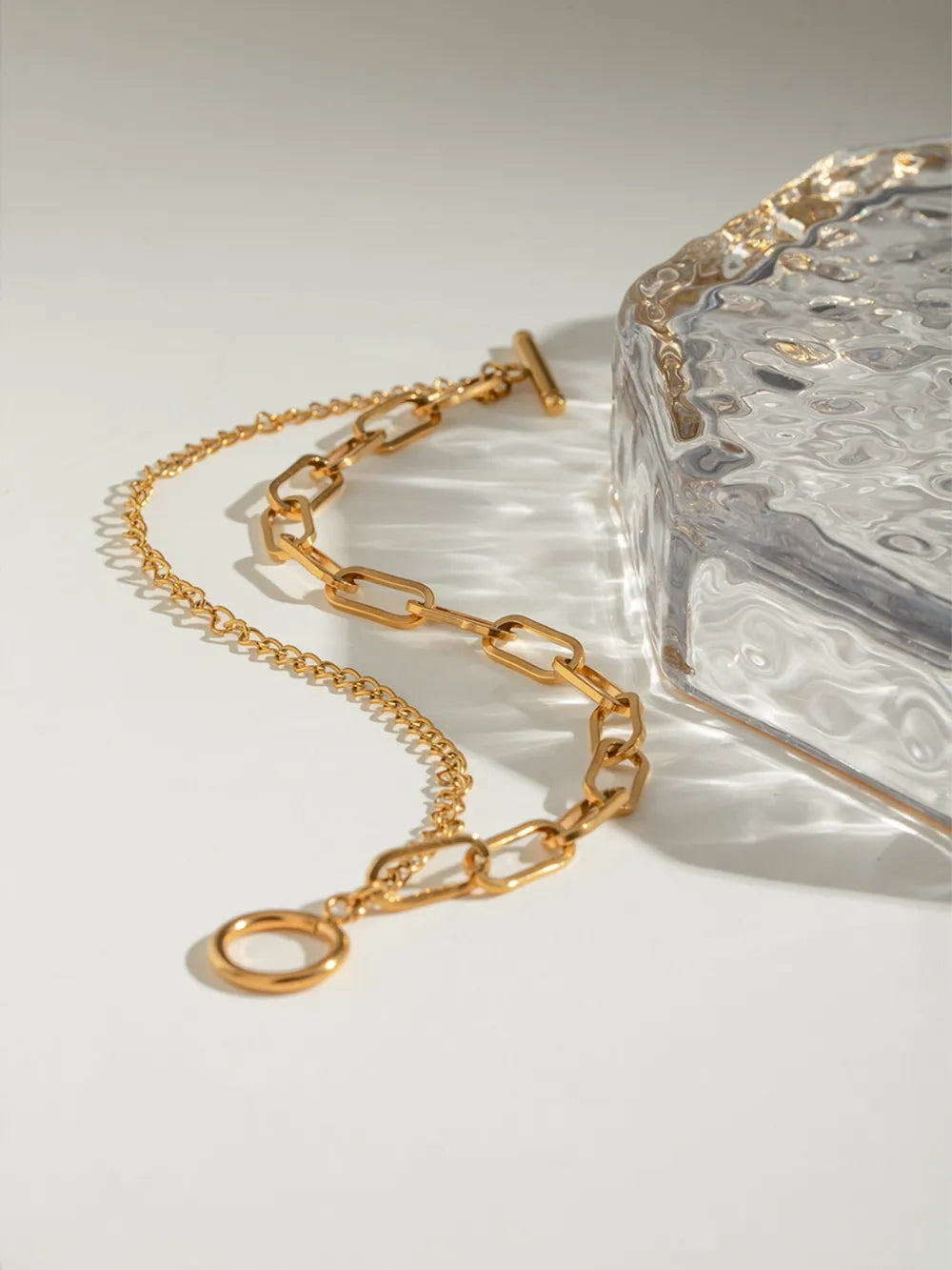 Bracelet Chaîne en Acier Inoxydable Plaqué Or 18K