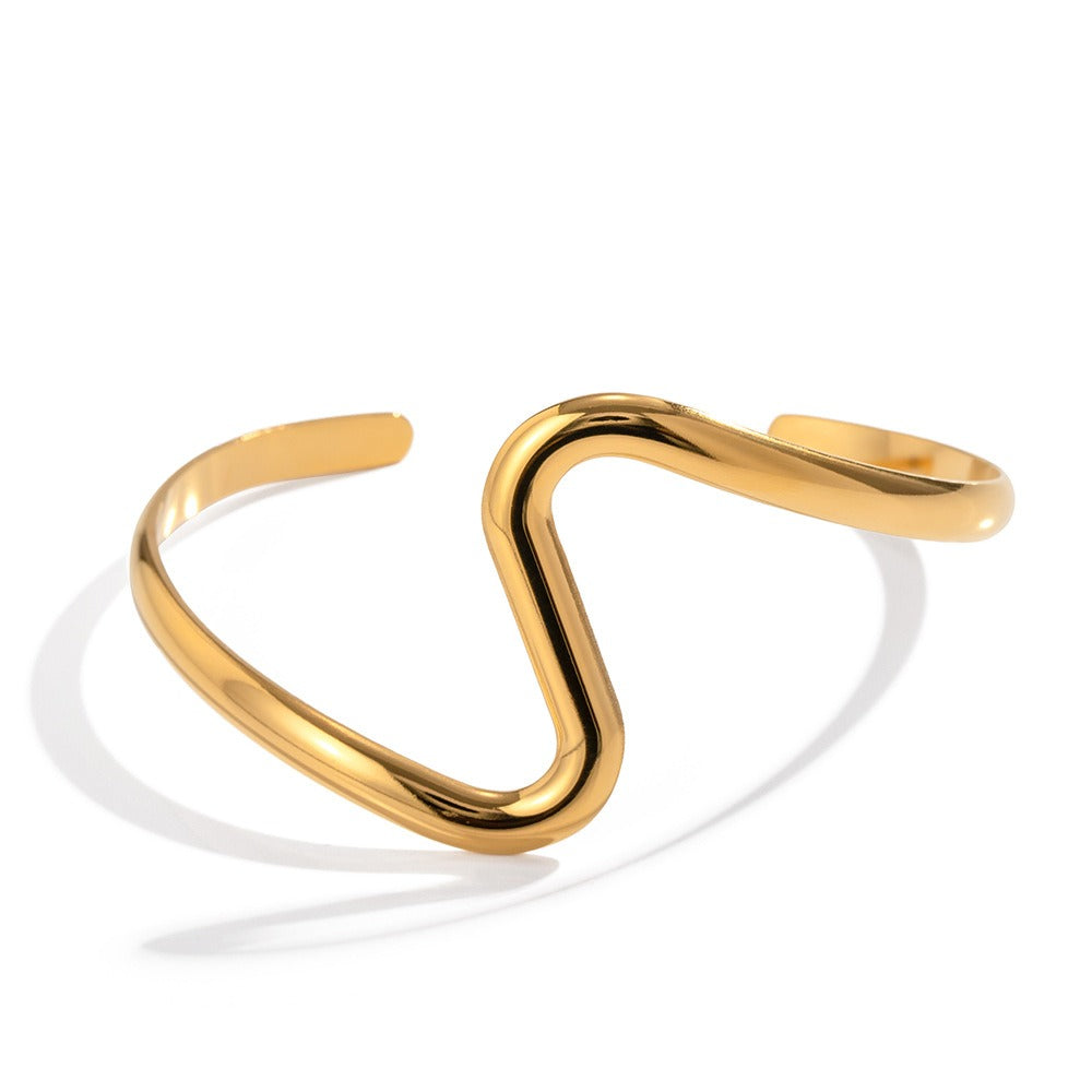 Bracelet en Acier Titane Design courbé en S