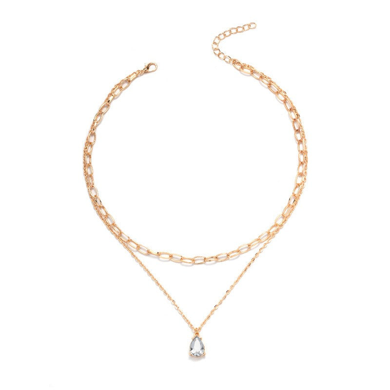 Collier avec Pendentif goutte en Zircon
