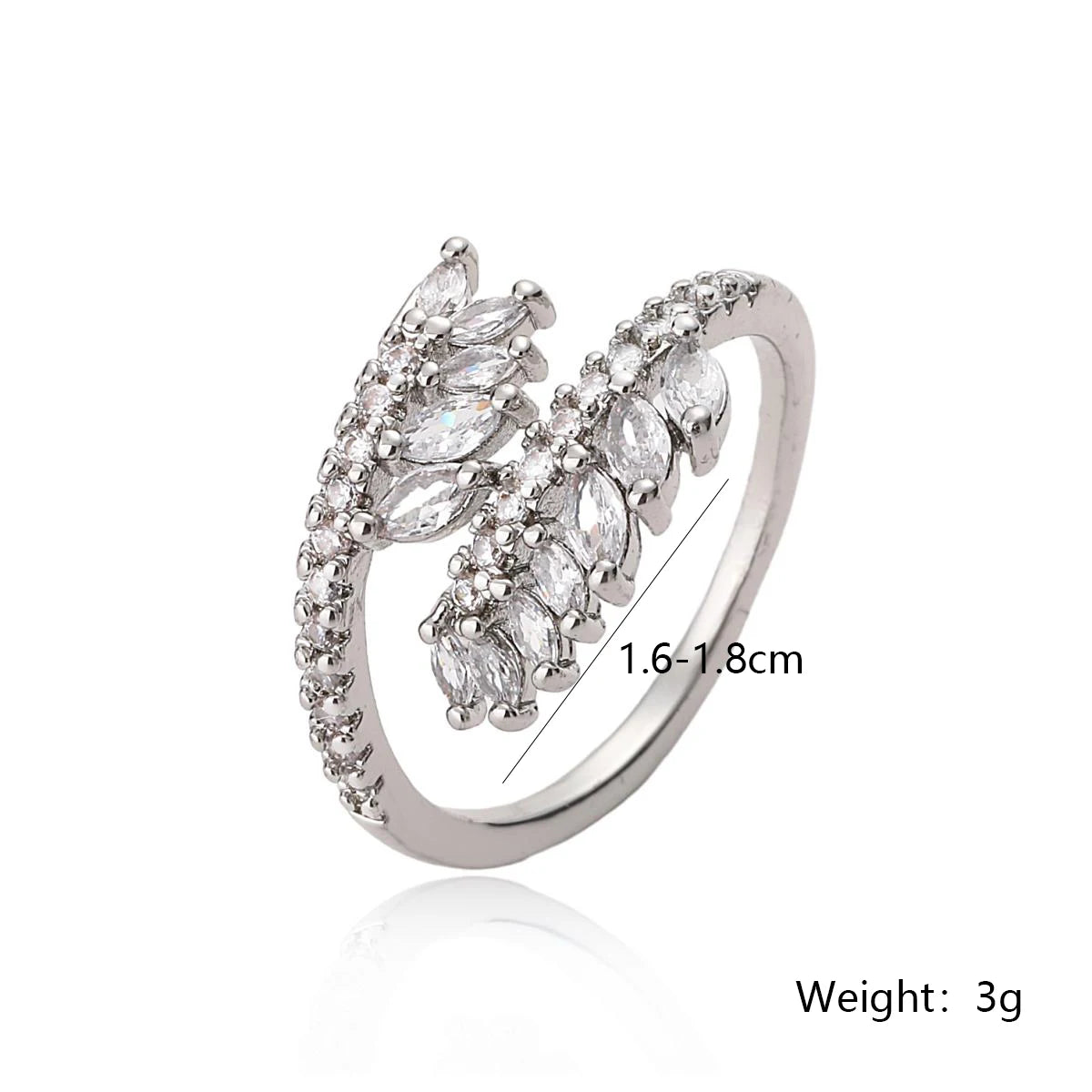 Bague ouverte géométrique Épi de Blé