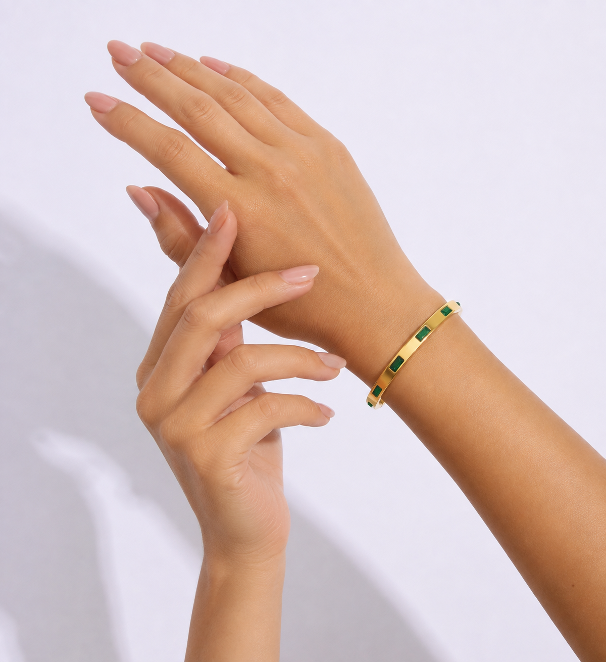 Bracelet en Acier Inoxydable Émeraude