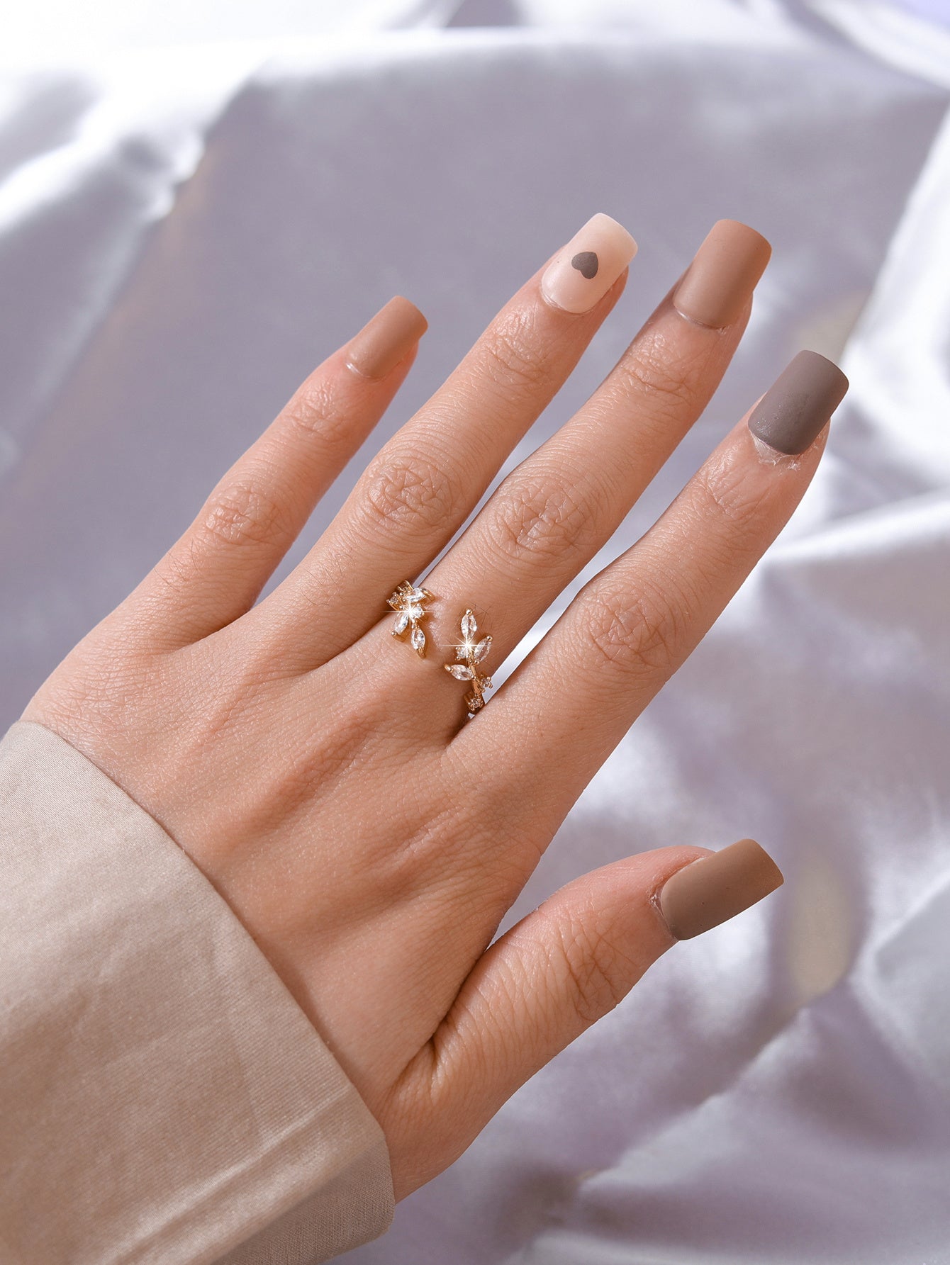 Bague Feuille dorée