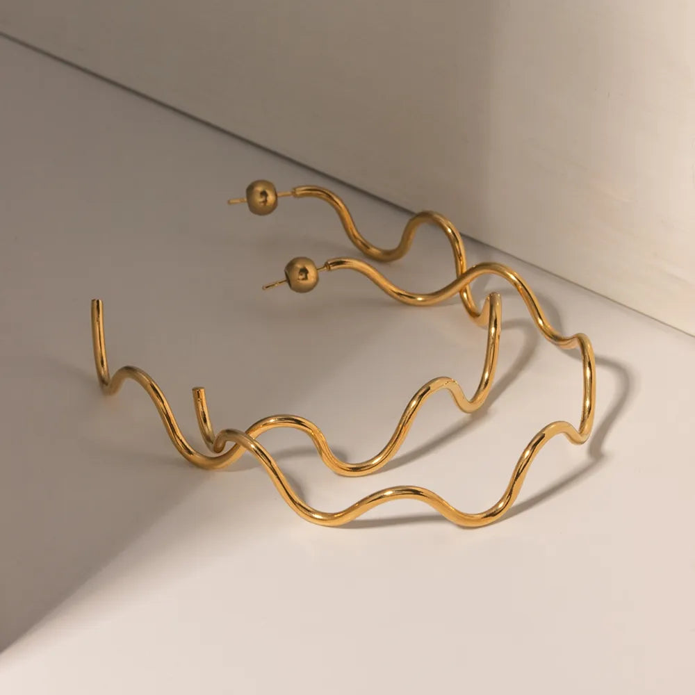 Créoles en Acier Inoxydable plaqué Or 18K