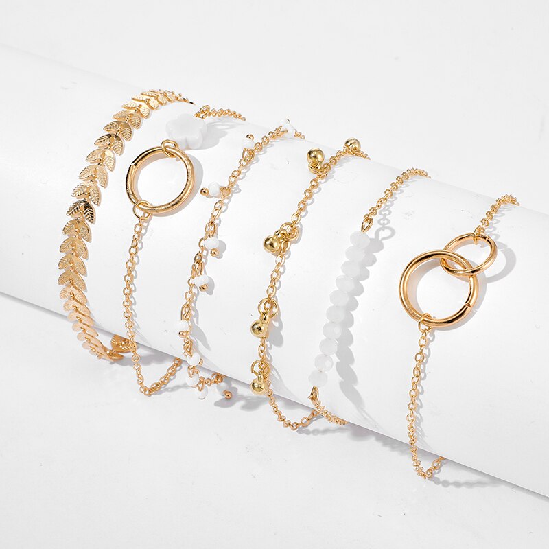 Ensemble de 6 bracelets Bohèmes dorés