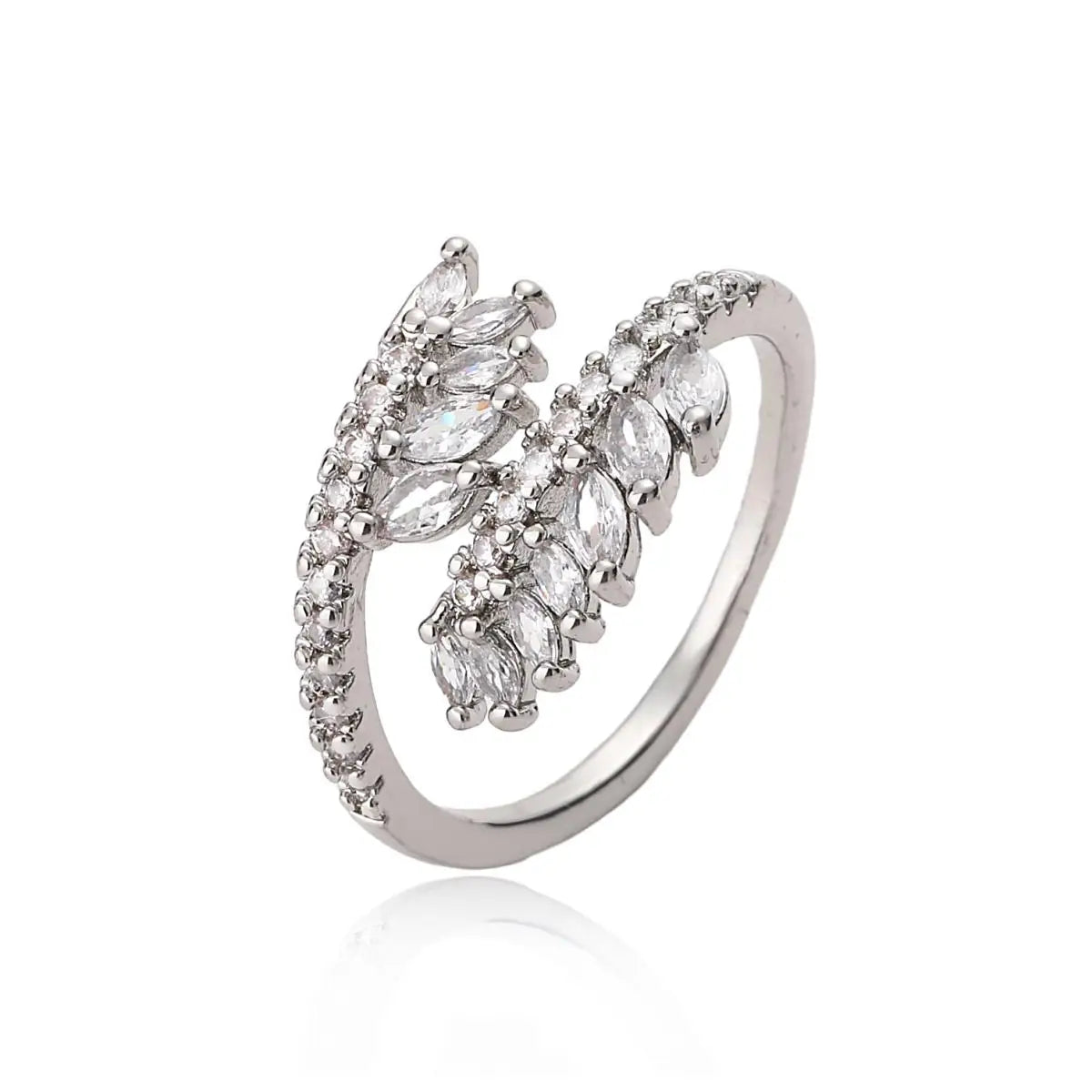 Bague ouverte géométrique Épi de Blé