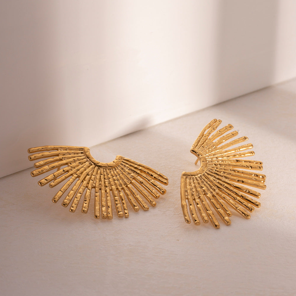 Demi-boucles d’oreilles Tournesol en Acier Inoxydable