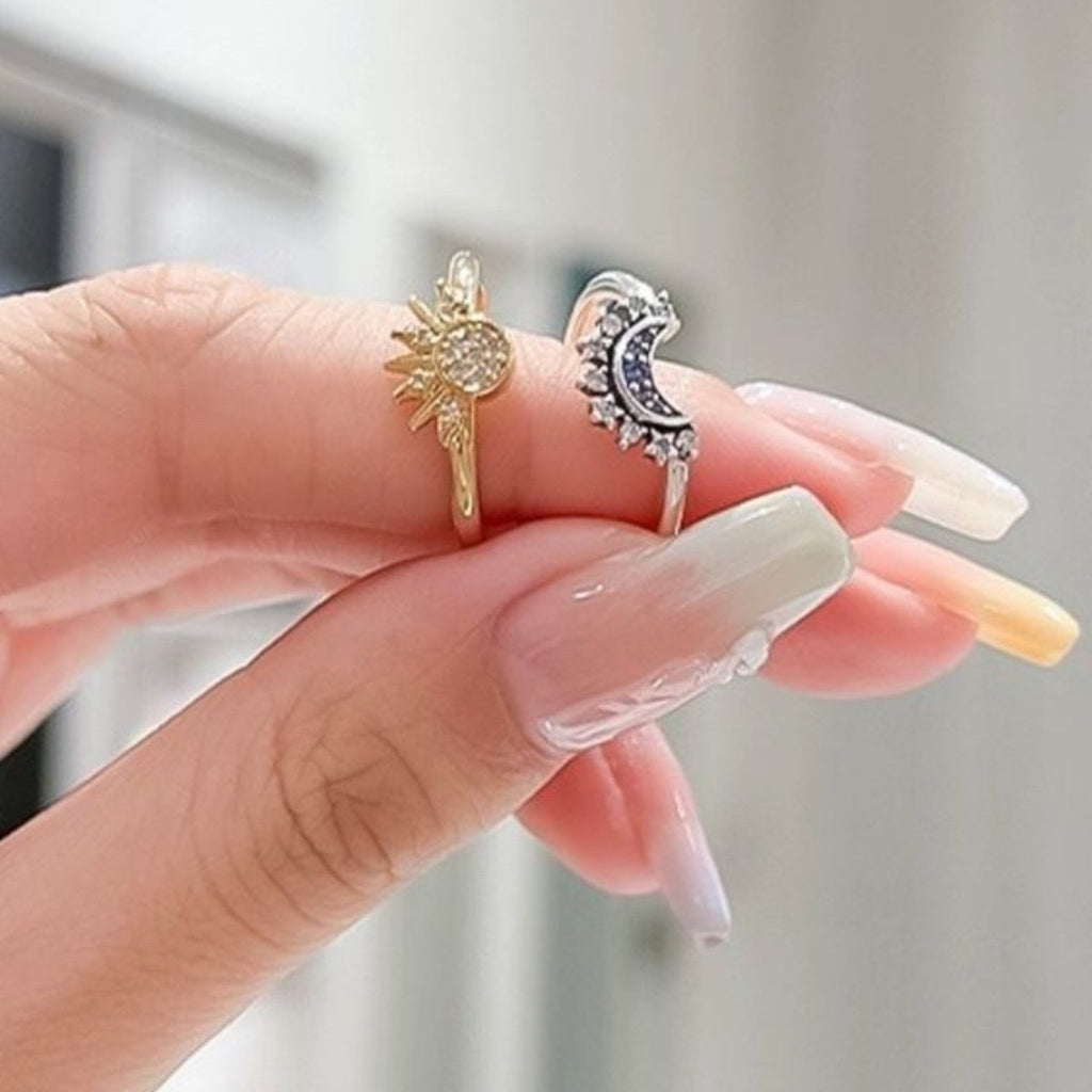 Bague ajustable Soleil & Lune Design simple et symbolique