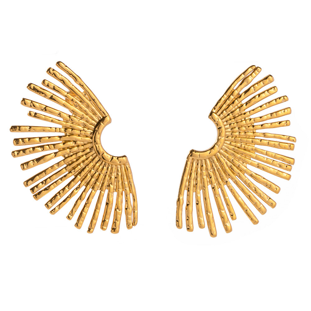Demi-boucles d’oreilles Tournesol en Acier Inoxydable