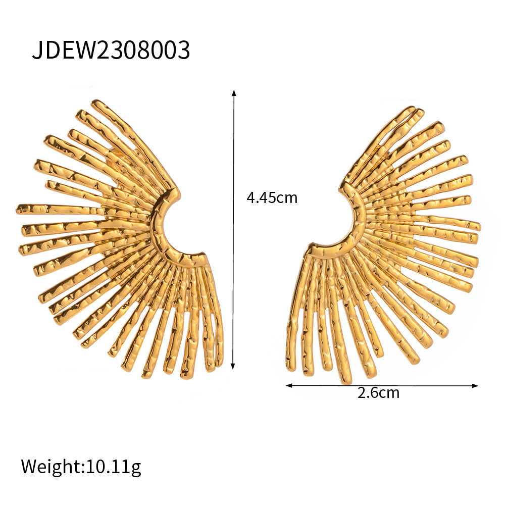 Demi-boucles d’oreilles Tournesol en Acier Inoxydable