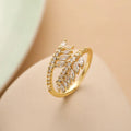 Bague ouverte géométrique Épi de Blé
