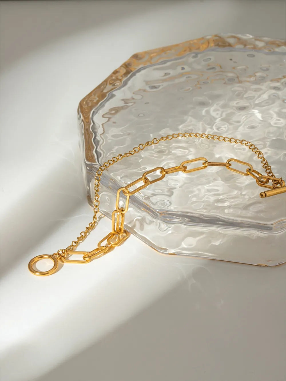 Bracelet Chaîne en Acier Inoxydable Plaqué Or 18K