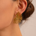 Demi-boucles d’oreilles Tournesol en Acier Inoxydable