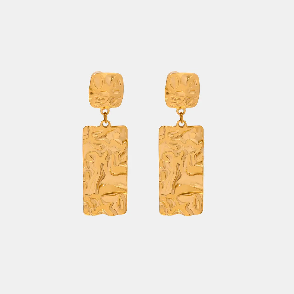 Boucles d’oreilles texturées en Titane Plaqué Or