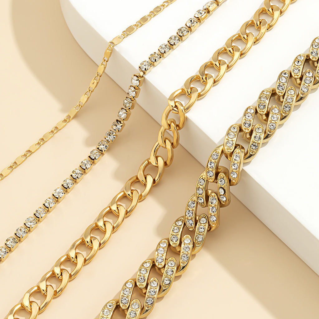 Bracelet chaîne serpent rétro – Style audacieux avec strass