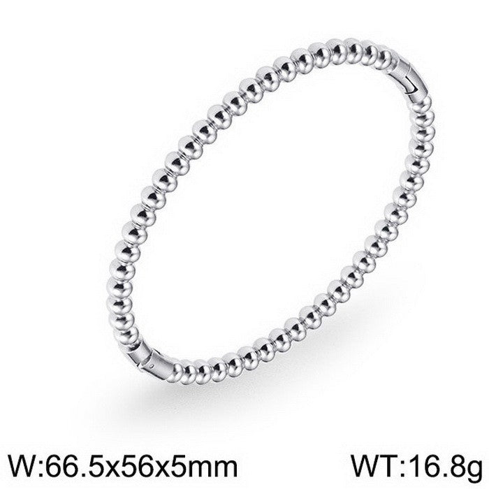 Bracelet design Bambou en Acier Inoxydable  Plaqué or 18K ou argenté