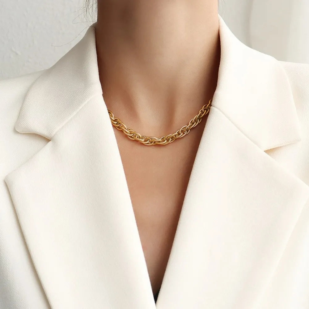Collier chaîne en Titane doré
