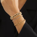 Bracelet chaîne serpent rétro – Style audacieux avec strass