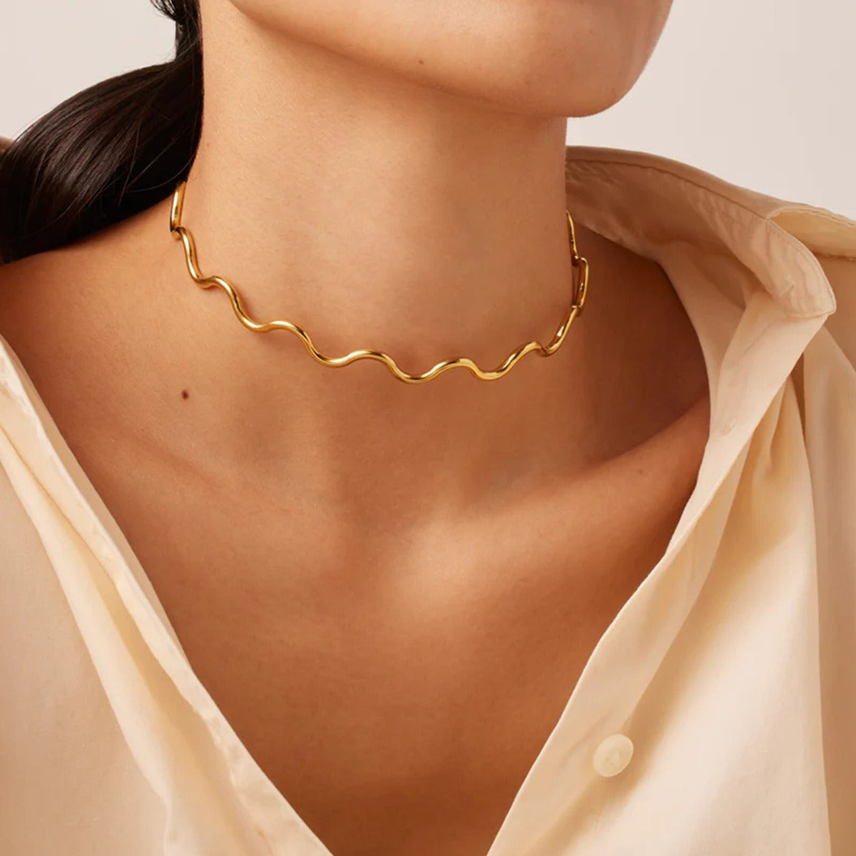 Collier vague en Acier Inoxydable