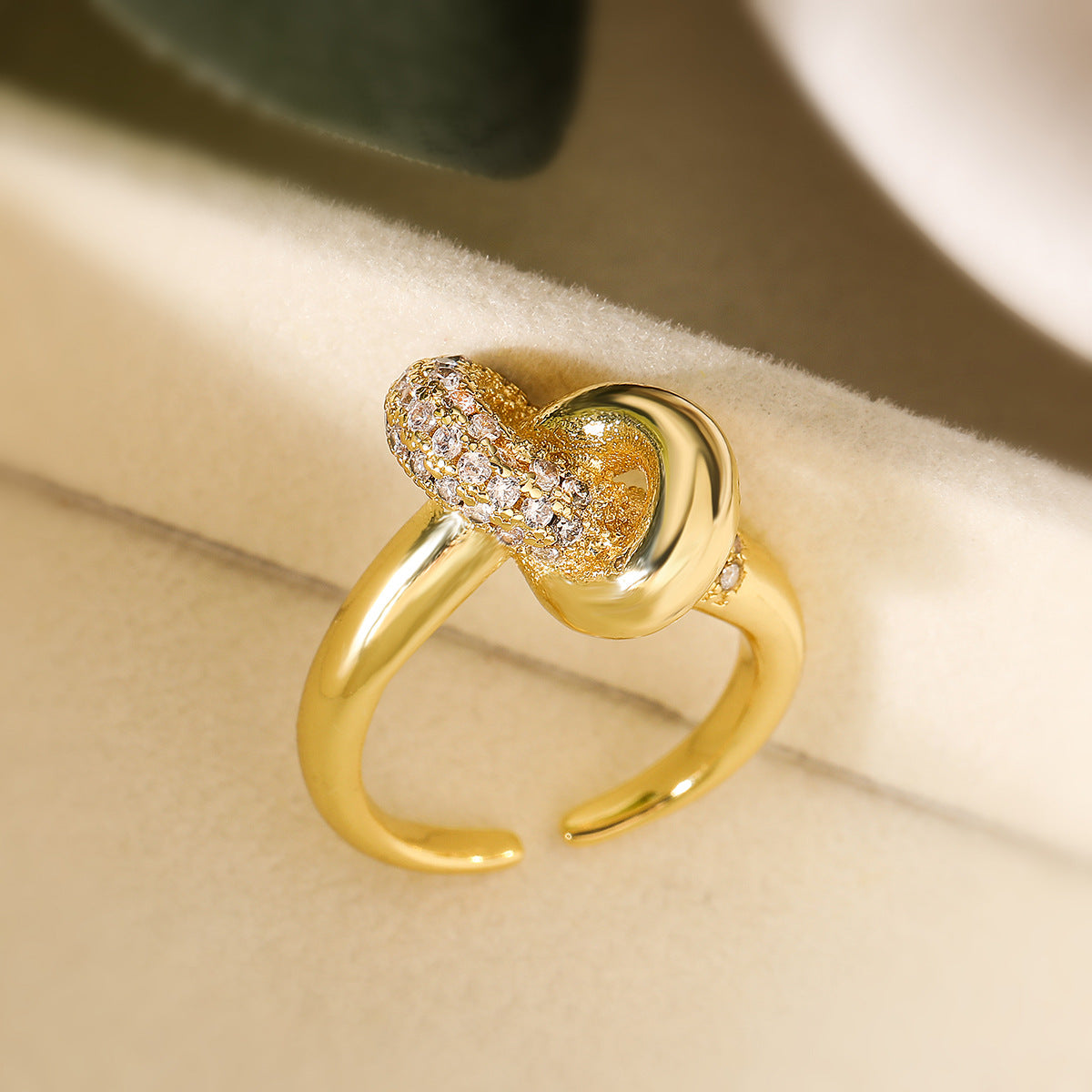 Bague de luxe Design géométrique ajustable