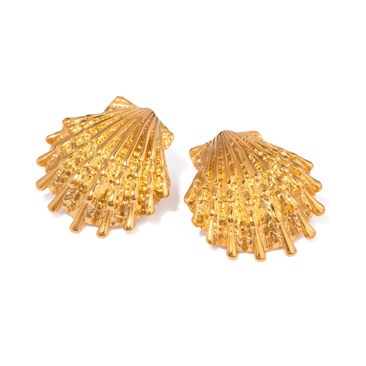 Boucles d’oreilles Coquillage en Acier Inoxydable plaqué Or 18K