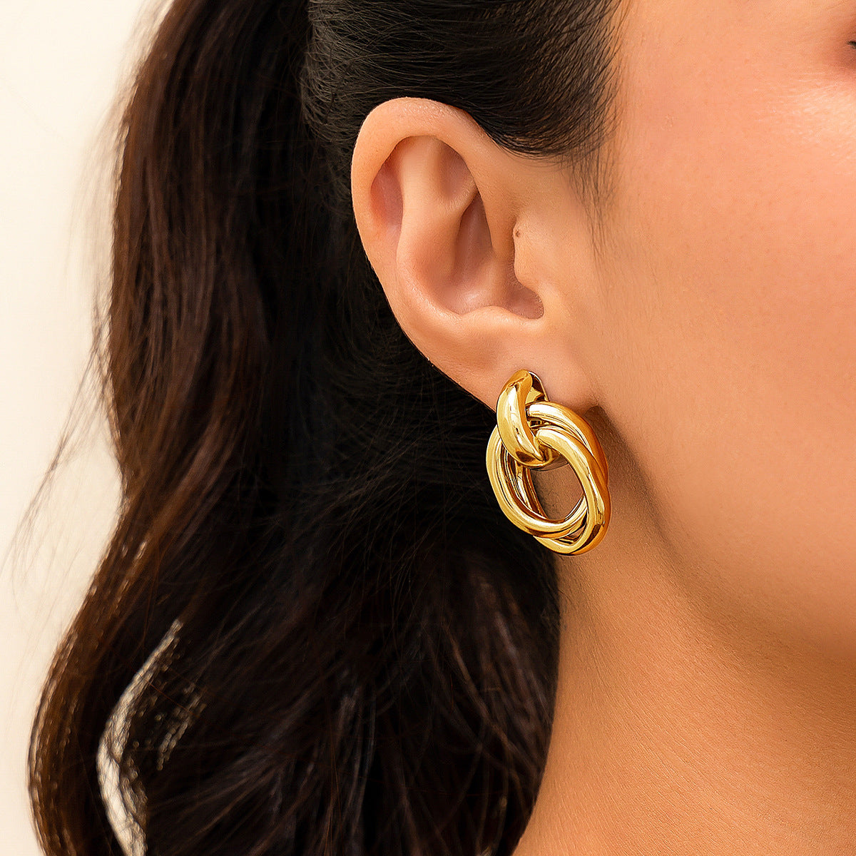 Boucles d’oreilles à double Anneau
