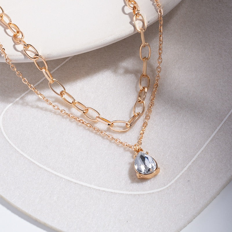 Collier avec Pendentif goutte en Zircon