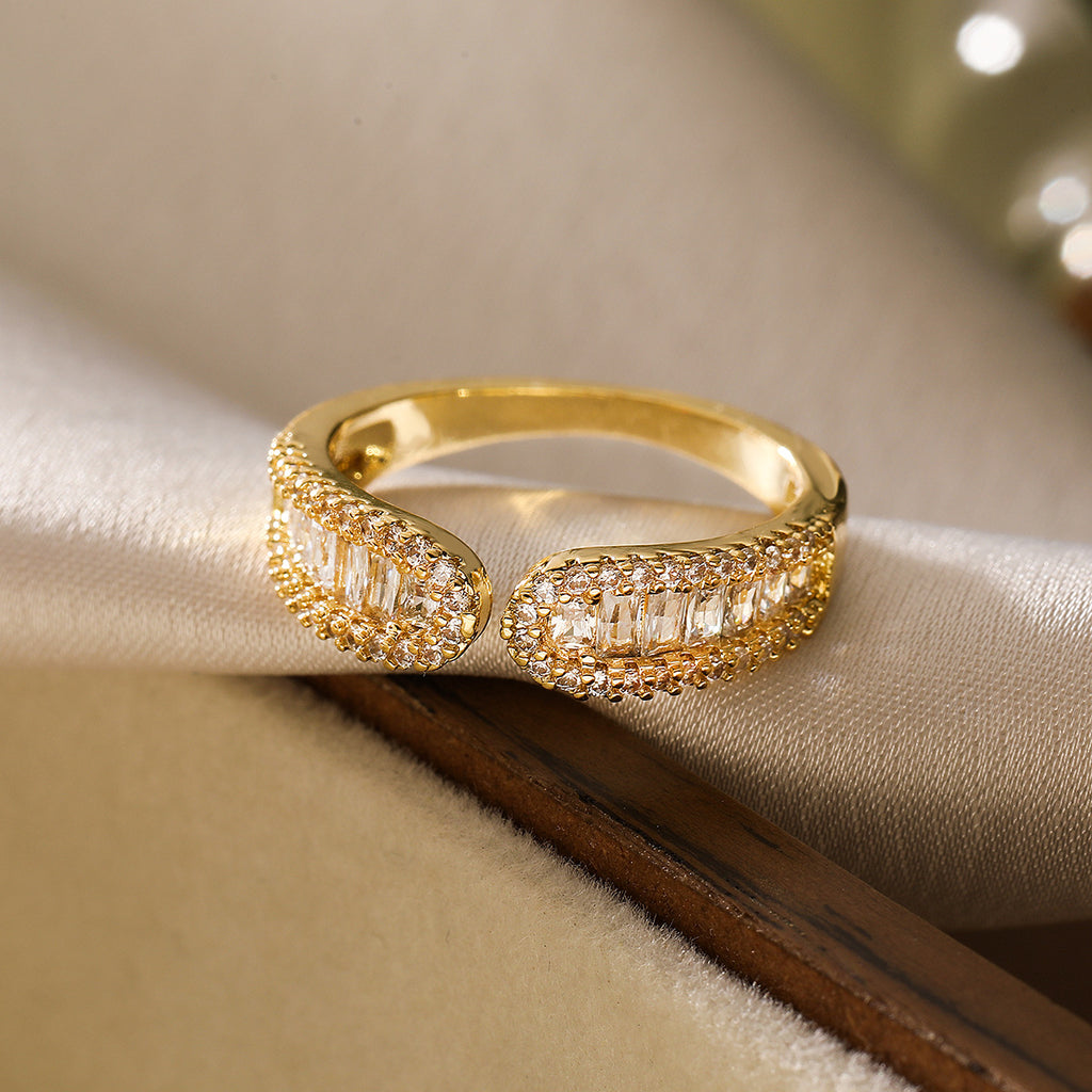 Bague de luxe Design géométrique ajustable