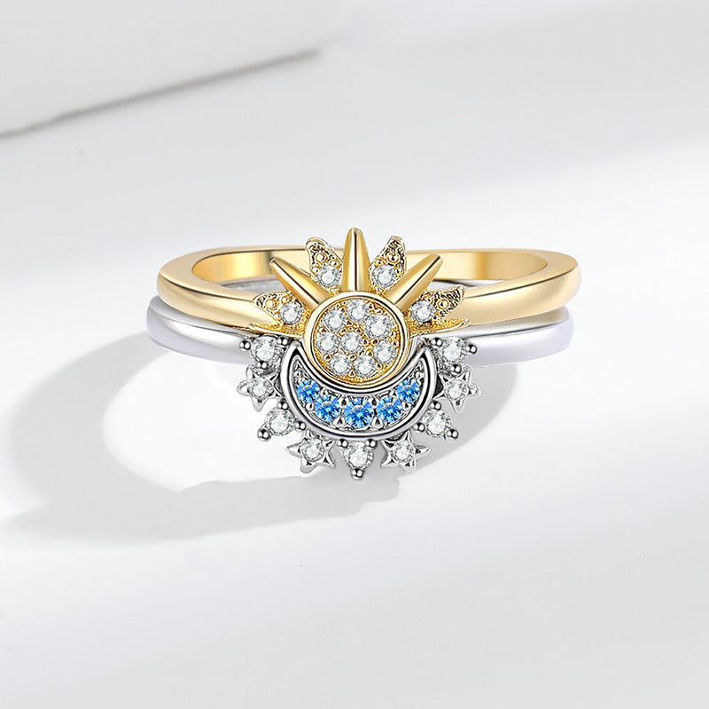 Bague ajustable Soleil & Lune Design simple et symbolique