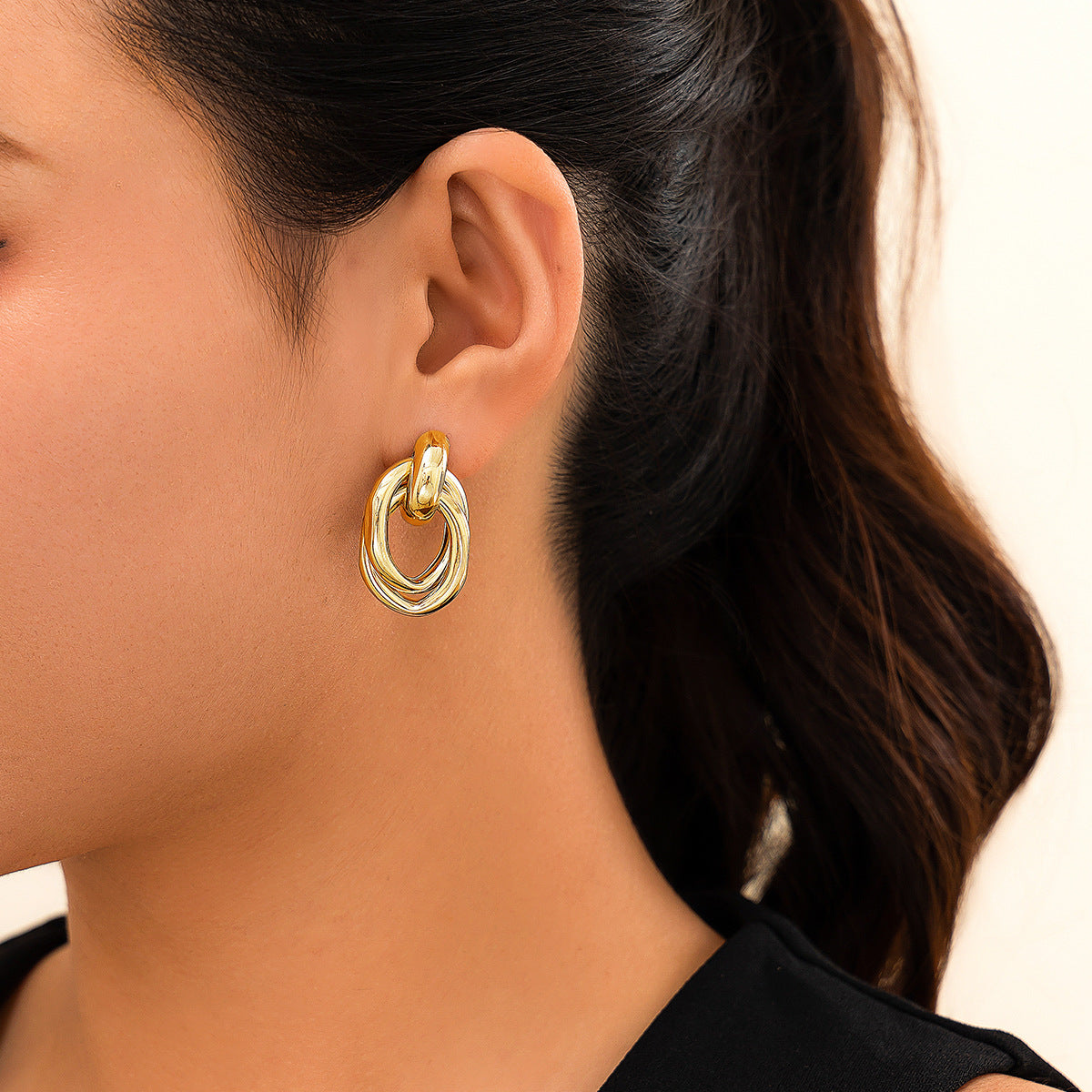 Boucles d’oreilles à double Anneau