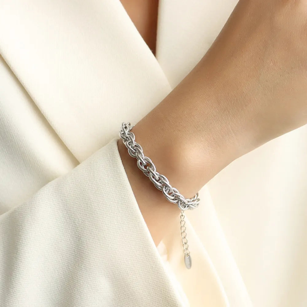 Bracelet Chaîne en Acier Titane doré