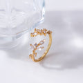 Bague Feuille dorée