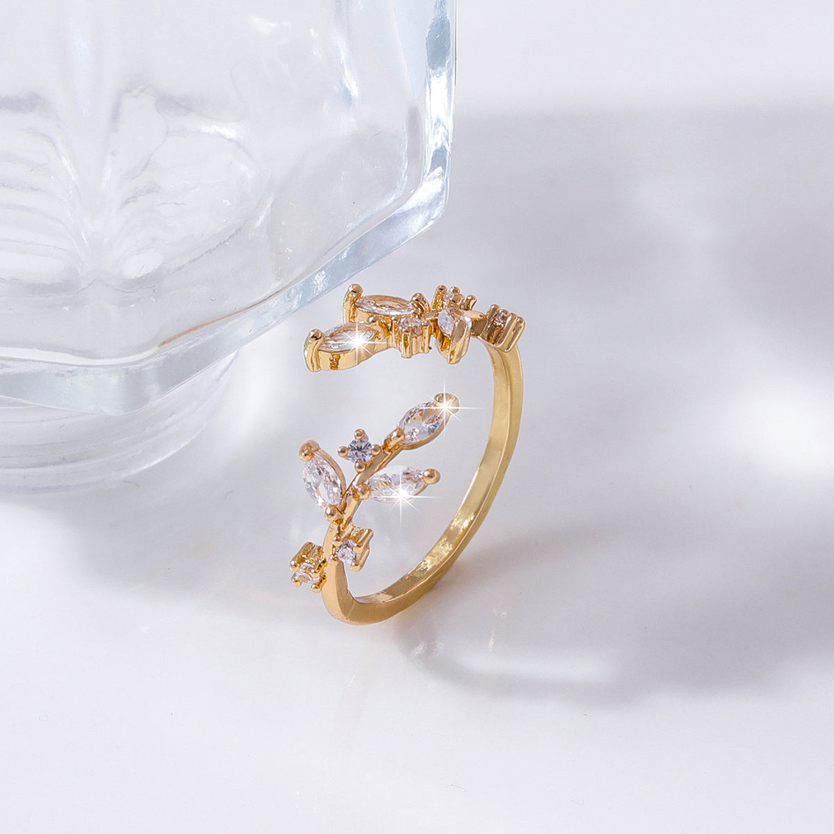 Bague Feuille dorée